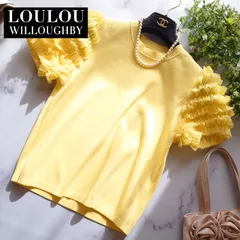 タグ付 21SS ルルウィルビー フリル袖 半袖トップス 黄色 2 M