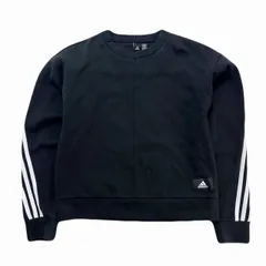アディダス スウェット レディース OT Lサイズ相当 ブラック ホワイト トレーナー サイドライン