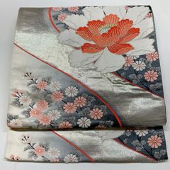 6324］袋帯 幾何学模様 ぼかし 銀糸 六通 正絹 着物 フォーマル - メルカリ