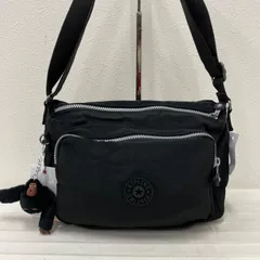 7855　KIPLING キプリング　ショルダーバッグ　ブラック　黒　無地　チャーム付き　モンキー　ゴリラ　タグ付き　ポケット多数　軽量　カジュアル　シンプル　レディースのサムネイル