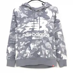 ニューバランス パーカー グレー×白 迷彩 カモフラ柄 ロゴプリント  レディース MEDIUM ゴルフウェア New Balance