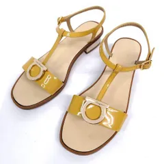 ★美品★Salvatore Ferragamo フェラガモ サンダル 6D ガンチーニ アンクルストラップ 23cm レディース靴