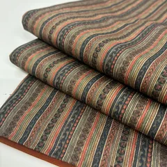 小紋 洗える着物 縞模様 裄66.5 化繊 着物 MK-2524