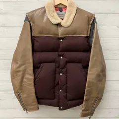 UNDERCOVER アンダーカバー ダウンジャケット J4205 レザー切替ダウンジャケット サイズ2 ベージュダークパープル 状態込み