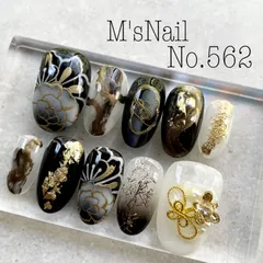 ネイルチップ 成人式ネイル 成人式 振袖 卒業式ネイル 卒業式 袴 和柄 黒