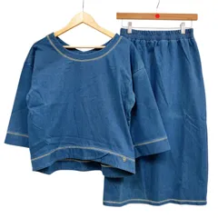 OG37 【タグ付き未使用】AZUL TeuVe アズールテウベ セットアップ デニム 七分袖カットソー ナロースカートレディース Lサイズ