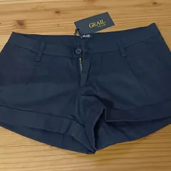 ♡カワイイ系♡【GRAIL／グレイル】ブラック 夏仕様カラーデニム 折り返し ショーパン◆タグ付き◆新品◆  227.