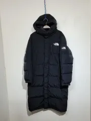 (L) THE NORTH FACE ザノースフェイス グースダウン ロング丈 ダウンジャケット アウター ブラック ダウンコート ファー