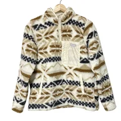 columbia(コロンビア) ブルゾン サイズL レディース - アイボリー×ブラウン×マルチ 長袖/ボア/ネイティブ柄/ハーフジップ/秋/冬