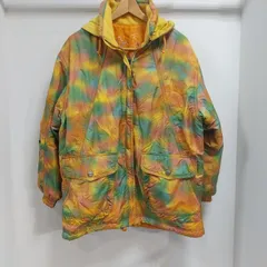 ks33◆asics アシックス スノーウエア ジャケット 防寒着 ジュニア (160) オレンジ イエロー 柄 日本製