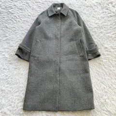 美品 アングリッド  ロングコート アウター チェック柄 グリーン 古着 M 4553