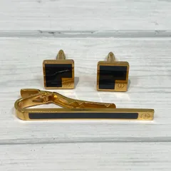 【塩】dunhill ダンヒル スクエア ブラック ネクタイピン カフス セット【22071SK】L23