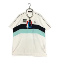 未使用品 メンズ ルコックスポルティフ le coq sportif 半袖ポロシャツ LL 白 ホワイト ハーフジップ