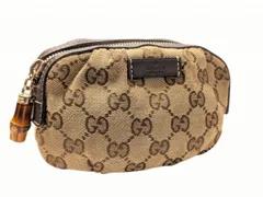グッチ バンブー ポーチ GGキャンバス 化粧ポーチ 246174 小物入れ レザー コスメポーチ GUCCI  