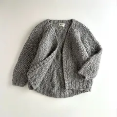美品 / KHWOPA×JOURNAL STANDARD relume クォーパ×ジャーナルスタンダードレリューム / 別注 ネパール製 ウール100% ハンドニット ローゲージ スラブカーディガン / レディース F / グレー 灰色 / トップス アウター