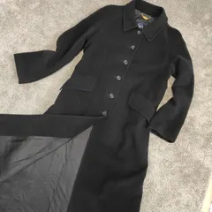 ROPE　ロペ  【サイズ】  9ATサイズ　ブラック　ロングコート　シングル　アンゴラ　ウール　BLACK　Aライン　レディース　中古　古着