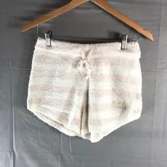 ジェラートピケ gelato pique パンツ ショートパンツ ルームウェア ニット ボーダー ウエスト紐 ロゴ刺繍 綿 アイボリー ピンク系 FREEサイズ 984681