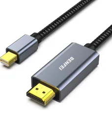★BENFEI Mini DisplayPort to HDMI 1.8m ケーブル [4K@30Hz、アルミニウムシェル、ナイロン編組] MacBook Air/Pro、Microsoft Surface Pro/Dock、モニター、プロジェクターなどに