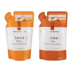 [2個セット]&honey アンドハニー ミルキープレシャス EXリペア シャンプー ヘアトリートメント セット 詰替 ヘアケア 詰め替え[ネコポス]