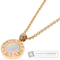 BVLGARI ブルガリ ブルガリブルガリ オニキス シェル ダイヤモンド ネックレス K18PG レディース [中古]