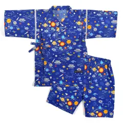 COLORFUL CANDY STYLE 新品  甚平(男の子) 太陽惑星ロイヤルブルー 110～130cm ジュニア キッズ 子供 男の子 甚平 甚兵衛 ジンベイ ジンベエ じんべえ 綿100% 小学生 男子 夏向き 夏祭り 部屋着 花火大会 納涼祭