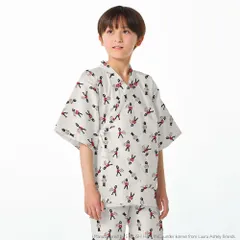 COLORFUL CANDY STYLE 新品  LAURA ASHLEY 甚平(男の子) Vintage Soldier 110～150cm ジュニア キッズ 子供 甚平 綿100% 小学生 男子 夏向き 夏祭り 部屋着 花火大会 納涼祭 イベント