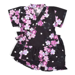 COLORFUL CANDY STYLE 新品  甚平(女の子) 桜・ピンク 100 130 110 フリル 桜 ピンク 子供 キッズ おしゃれ 綿100% じんべい 110～130cm ジュニア 甚兵衛 ジンベイ ジンベエ じんべえ 小学生 女子 夏向き