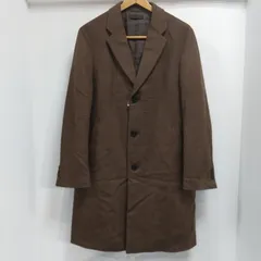 ks34◆UNIQLO ユニクロ チェスターコート シングルブレスト ブラウン Mサイズ カシミヤ10%