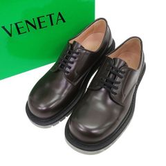新品】BOTTEGA VENETA レザー ダービーシューズ ブラック 45 - メルカリ