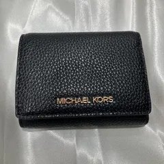 マイケルコース JET SET TRAVEL コンパクト ウォレット ミディアム ブラック ペブルドレザー 三つ折り スナップボタン レディース - ISItems【USED】【古着】【中古】50149222