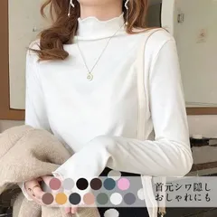 爆買 カットソー Tシャツ レディース インナー 長袖 春秋冬 カジュアル おしゃれ シンプル 細身 トップス 無地 送料無料 ハイネック 薄手