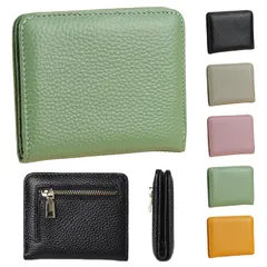 [GRHONC] ミニ財布 薄型 レディース お札が折れない 本革 メンズ 二つ折り コンパクト 小さい財布 キャッシュレス ミニマリスト (セージグリーン) [セージグリーン]