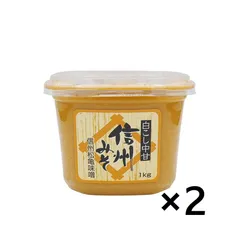 松亀味噌 信州 みそ 白こし 中甘 1kg×2個 ( 味噌 / カップ入り )のサムネイル