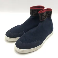 【中古】FENDI FFロゴ ソックススニーカー ネイビー ブラウン レッド フェンディ[10]のサムネイル