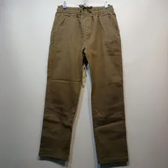 カーキ色 コットン パンツ ウエストゴム ストレッチ カジュアル パンツ 28 30 サイズ 春 秋 512126