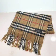 バーバリー Burberry Burberrys バーバリーズ ノヴァチェック フリンジ マフラー ラムウール ベージュ B-86