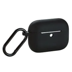 【新品・5営業日で発送】ELECOM エレコム AirPods Pro 3用シリコンケース／カラビナ付／ブラック(AVA-AP07SCBK)