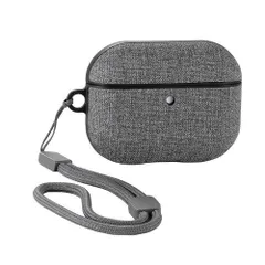 【新品・5営業日で発送】ELECOM エレコム AirPods Pro 3用ファブリックケース／ストラップ付／グレー(AVA-AP07CCGY)