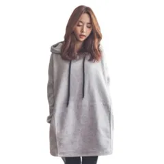 [RED RAY] [レッドレイ] ロング パーカー 長袖 フード付き トレーナー とれーなー ろんぐ ぱーかー ながそで ナガソデ ふーどつき フード 付き ふーど つき ツキ フードツキ かわいい カワイイ 可愛い (JP, アルファ [グレー] [XL]