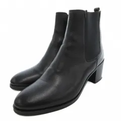 【値下げ】オゥバニスター＊サイドゴア ブラックレザーブーツ＊太ヒール 2025年最新】AU BANNISTER ブーツの人気アイテム - メルカリ