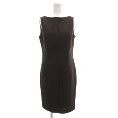 ハロッズ Harrods 美品 ワンピース 2 ノースリーブ ひざ丈 ラメ ウール 茶 ブラウン /AE