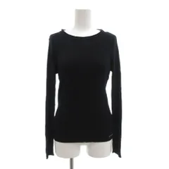 ハンティングワールド HUNTING WORLD 美品 ニット セーター M 長袖 薄手 クルーネック 無地 黒 ブラック /AE