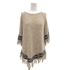 ローズバッド ROSE BUD ニット セーター F 麻 リネン ラウンドネック 5分袖 ベージュ /AE