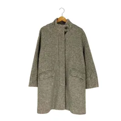 ドゥクラッセ DoCLASSE ウール混 チェック スタンドカラーコート レディース JPN：11号 