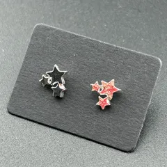 【新品】アクセサリー ピアス◆カラー 星 小さめ シンプル デザイン 両耳セット レディース◆キャッチ付◆スタッドピアス◆