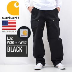 【MADE IN USA】米国産 Carhartt カーハート ペインターパンツ ダブルニー B01 106679 メンズ ダック ワークパンツ BLACK ブラック レングス32 各サイズあり【新品・正規品】