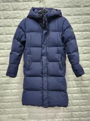 DISCOVERY キッズ グースダウン ネイビー ダウンジャケット ロング丈 150サイズ k195