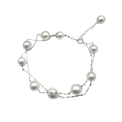 K14WG ブレスレット　ブレス パール ホワイトゴールド バロックパール バロック　真珠　本真珠　8g 【ブランドギャラリー東心斎橋店】