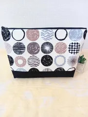 オムツポーチ(北欧水玉ブラック×ブラック)