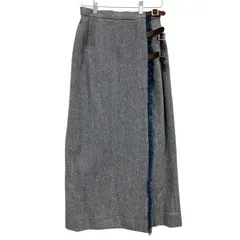 OG39 ClanTartanHouse by Yorkland クランタータンハウス ヨークランド 巻きスカート タイトスカート グレー 毛100% レディース Sサイズ